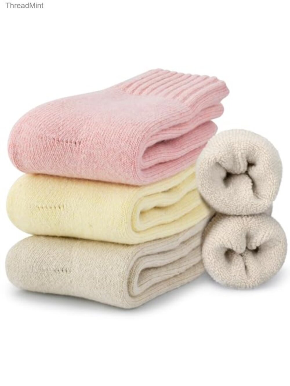 Wool Blend Thermal Fuzzy Warm Boot Socks Winter Cozy Calf Socks 3 Pack